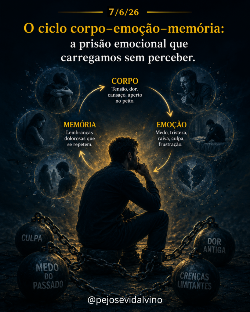 O ciclo corpo–emoção–memória: a prisão emocional que carregamos sem perceber