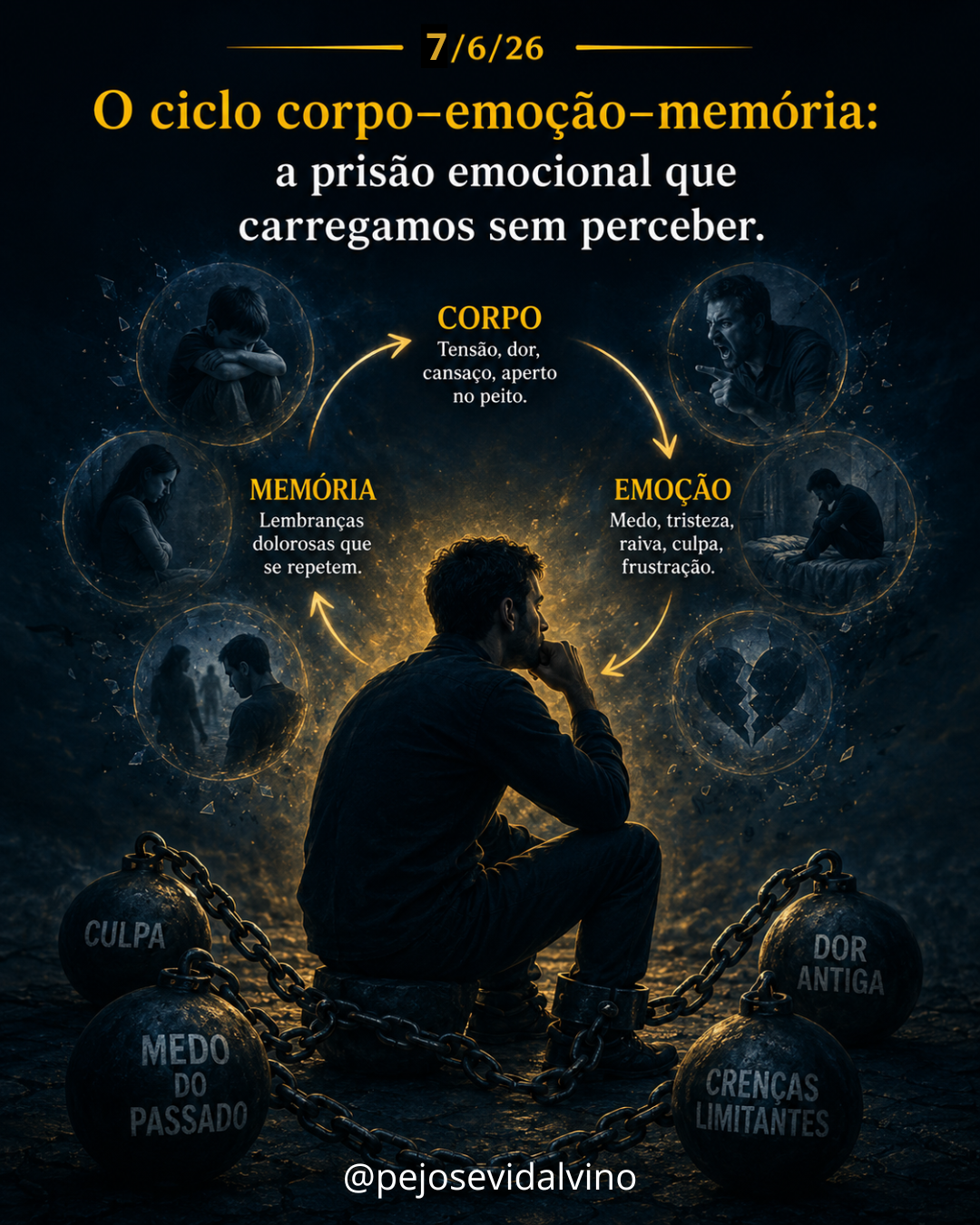 O ciclo corpo–emoção–memória: a prisão emocional que carregamos sem perceber